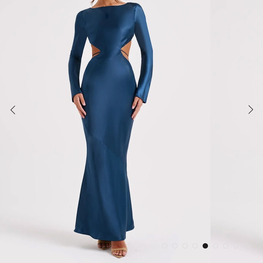 BabyBoo Navy Blue Gorgeous Silk Dress